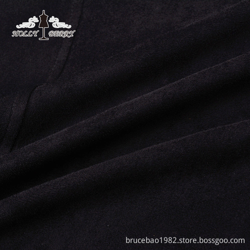 Hoodies Black Blank Women Casual Woven Cropped Sweatshirt